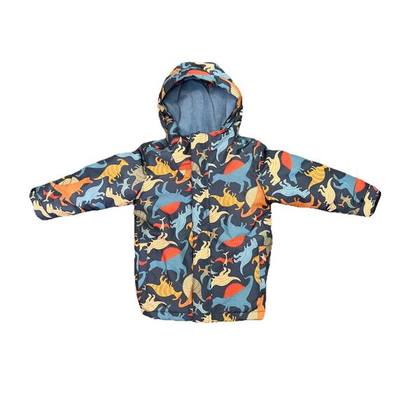 The Childrens Place Toddler Boys Dinosaur Winter Coat Sz 5T Full Zip Hooded - Picture 1 of 5